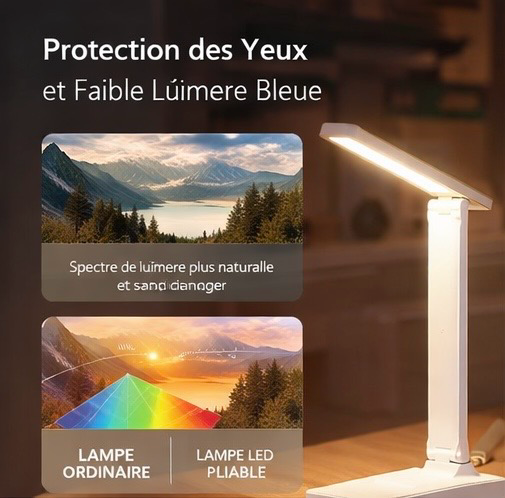Lampe LED Bureau Architecte | 3 Modes · Bras Flexible · Protection des Yeux
