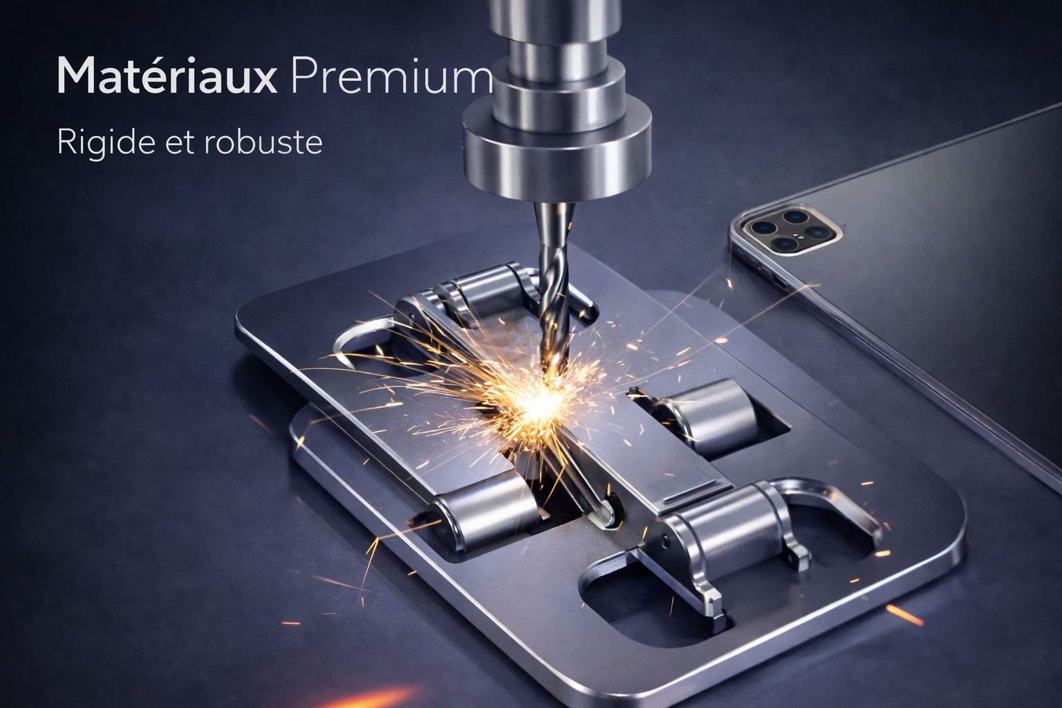 Support Téléphone & Tablette Aluminium | Réglable · Pliable · Compatible iPhone iPad Samsung