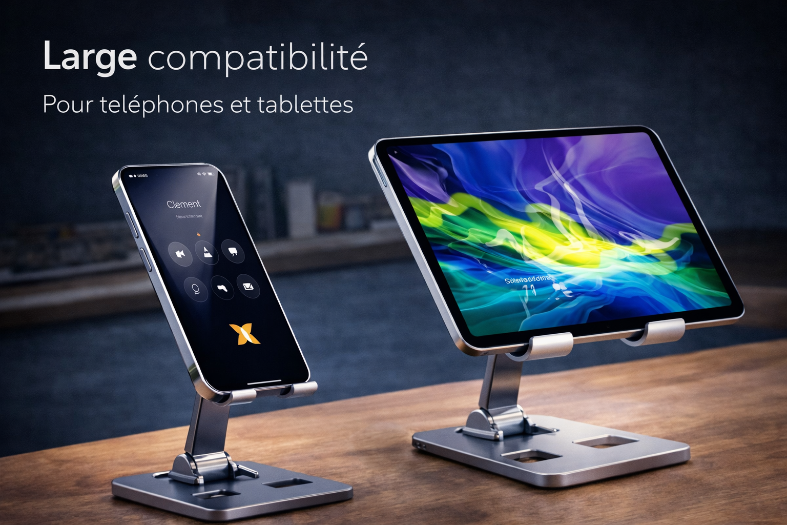 Support Téléphone & Tablette Aluminium | Réglable · Pliable · Compatible iPhone iPad Samsung